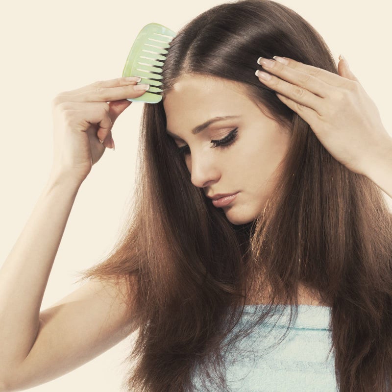 LEOSENSE Scalp Massage Comb, Scalp Massager for Hair Growth, Head Scratcher for Itchy Scalp, Natural Gua Sha Jade Stone for Stress Relief, Meridian Brush - Image 3